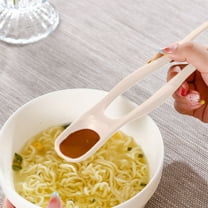 2-in-1 Soup Spoon Chopsticks Set, Portable Travel Utensil for Instant Noodles, Heat-Resistant Plastic Dining Tool for Outdoor Camping(White)