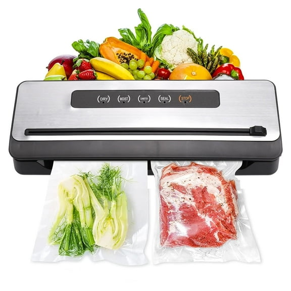 TEAFIRST Food Saver Vacuum Sealer, Vacuum Sealer Machine, Dry & Moist Food Preservation, Black