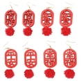 thumbnail image 1 of CIMAXIC Boucles d'Oreilles Rouges 4 Paires de Boucles d'Oreilles de Festival de Printemps Pendentif Décoratif Clips d'Oreilles Style Mixte, 2.36"X0.98"X0.39 Pouces, 1 of 5