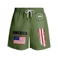 thumbnail image 5 of Mens Casual Shorts Independence Day Print Short Pant with Drawstring Patriotic Beachwear Holiday Beach Shorts Army Green L, 5 of 5