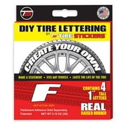 Tire Sticker 9766020050 Letter F Tire Stickers & Film, White - Pack of 4