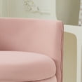thumbnail image 6 of Velvet Swivel Vanity Chair with Storage, Swivel Makeup Chair with Wave Back, No Assembly Small Accent Stool for Bedroom, Dressing, Living Room,Pink, 6 of 15