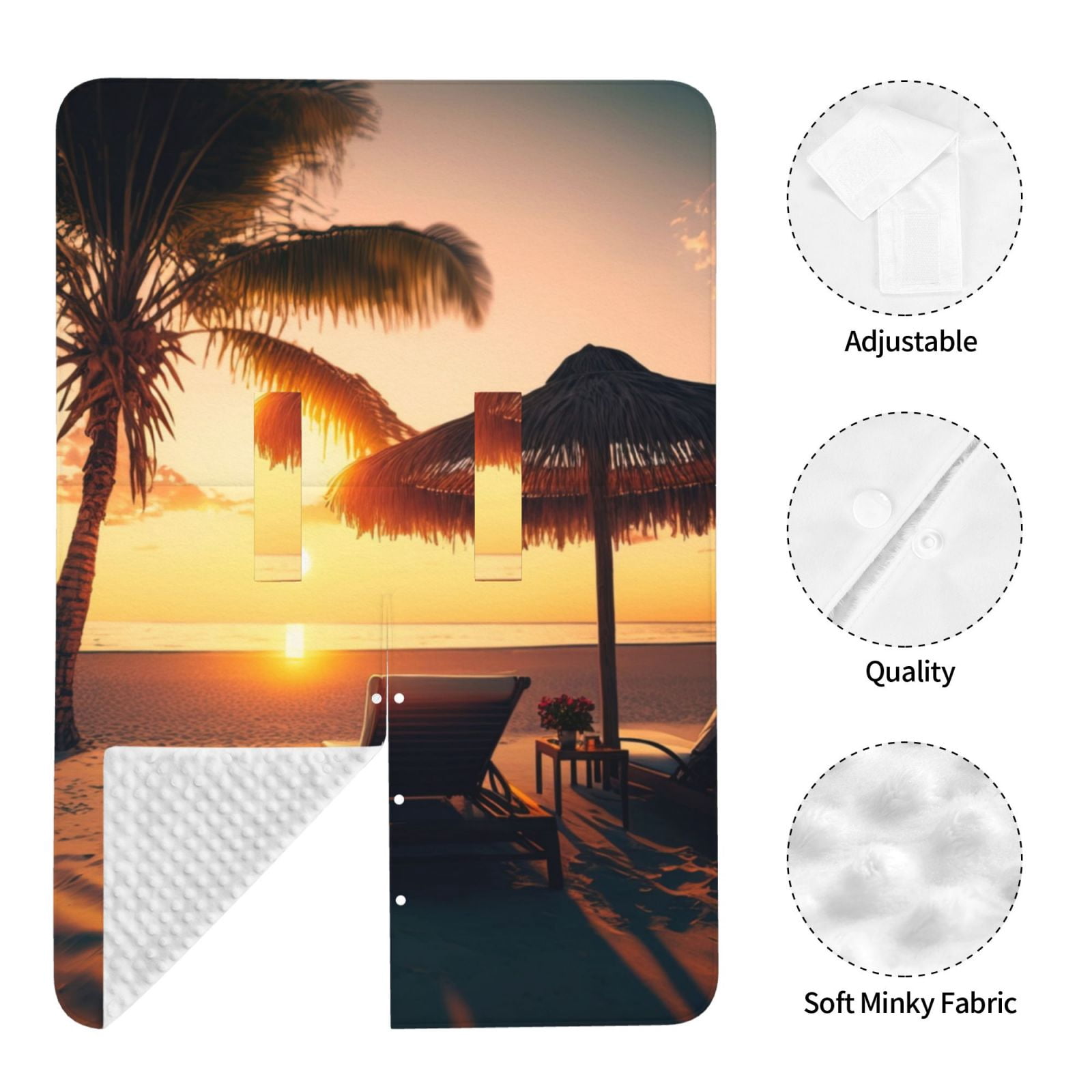 Naloa Hawaiian Sunset Beach Baby Car Seat Cover, Breathable Baby Carrier Cover, Multiuse Baby Carrier Cover & Nursing Breastfeeding Cover