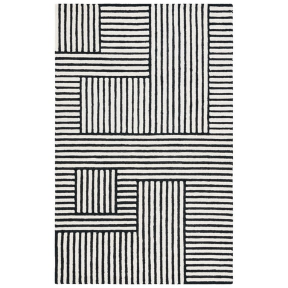 SAFAVIEH Chatham Devereux Geometric Area Rug, Ivory/Black, 8' x 10'