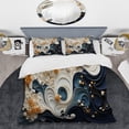 thumbnail image 2 of Designart "Liquid Ink VORTEXscape III" Abstract Spirals Bedding Covert Set - Transitional Gold Abstract Bed Set With 1 Sham, 2 of 6