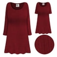 thumbnail image 2 of Plus size 8x Tall Womens Short Sleeve Warm Super Soft Burgundy Ribbed Knit Shirts Blouses, 2 of 4