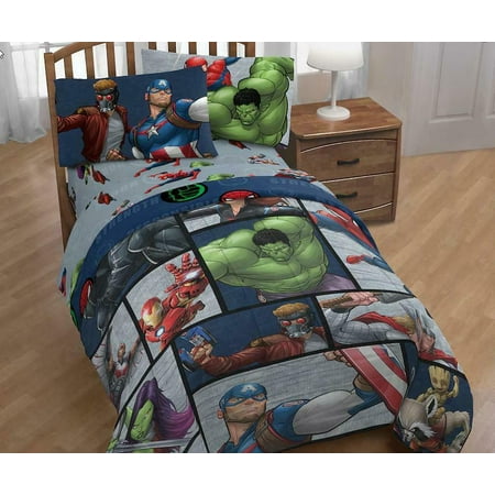 Avengers Marvel Comics Boys Full Comforter Sheet Set 5 Piece