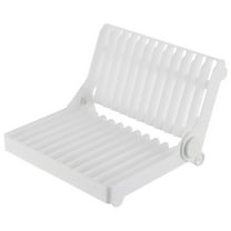 Huayishang Kitchen Drain Rack Foldable Dish Plate Drying Rack Organizer Drainer Plastic Storage Holder Kitchen, Kitchen Essentials Clearance Sale White