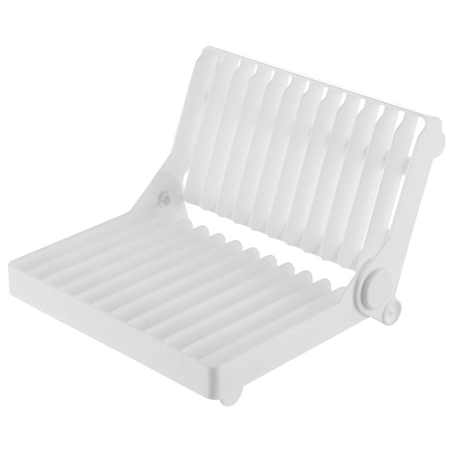 Foldable Dish Plate Drying Rack Organizer Drainer Storage Holder Kitchen Dish Drainer with Tray Compact Kitchen Rv Stove Cover Drying Rack Cup Holder Dish Dry Rack Wooden Roll up Trivet Mat Small Dish