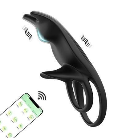 7-Frequency Male Penis Ring Partners Toys for Man Pleasure, APP Controlled Rabbit Double Ring Vibrating Penis Ring