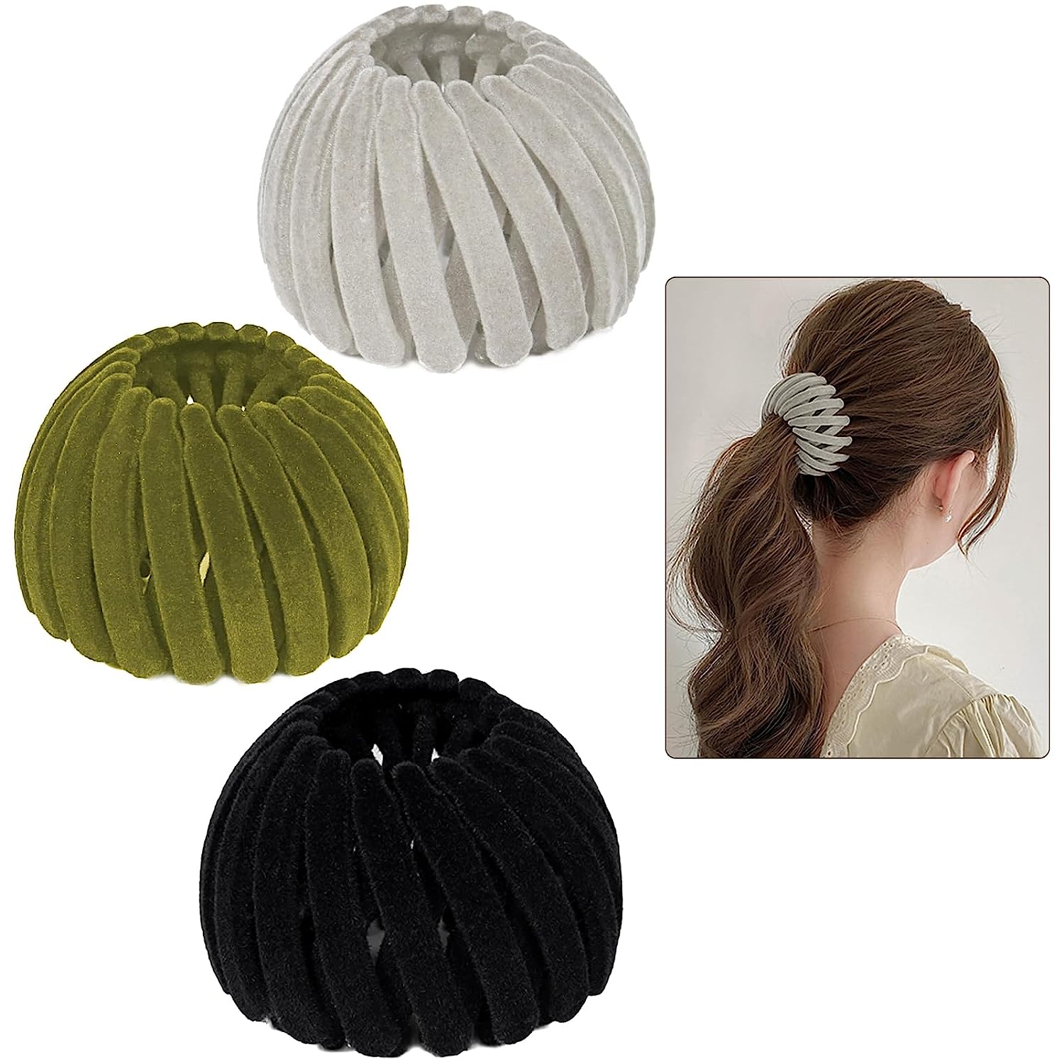 3 Pcs Bird Nest Hair Clips Holder Ponytail Holder Bun Barz Bun Clip