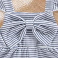 thumbnail image 5 of CAICJ98 Toddler Baby Summer Clothes Cute Bow Sleeveless Romper Striped One Piece Jumpsuit Shorts Overalls Outfits (6-12 Months,Light Blue), 5 of 7