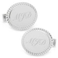 thumbnail image 2 of Men's Rope Border Oval Engravable Cufflinks, 2 of 5
