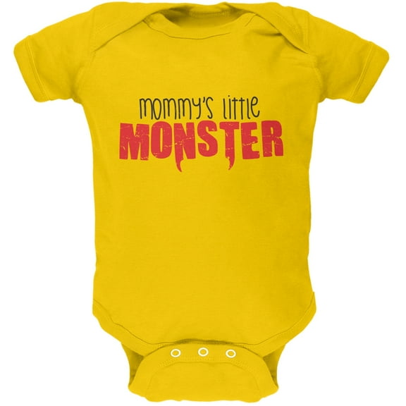 Mommy's Little Monster Yellow Soft Baby One Piece - 0-3 months
