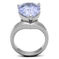 thumbnail image 3 of Luxe Jewelry Designs Women's Stainless Steel Engagement Ring with Light Amethyst CZ Stone - Size 5, 3 of 4