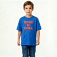thumbnail image 2 of Boys Graphic T-Shirt Rock N Roll Music Kids Tees 100% Cotton Short Sleeve Tops Ages 4-13Y, 2 of 4