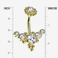 thumbnail image 3 of Golden Bali Beaded Flora Sparkle Internally Threaded Belly Button Ring-Clear Gem, 3 of 5