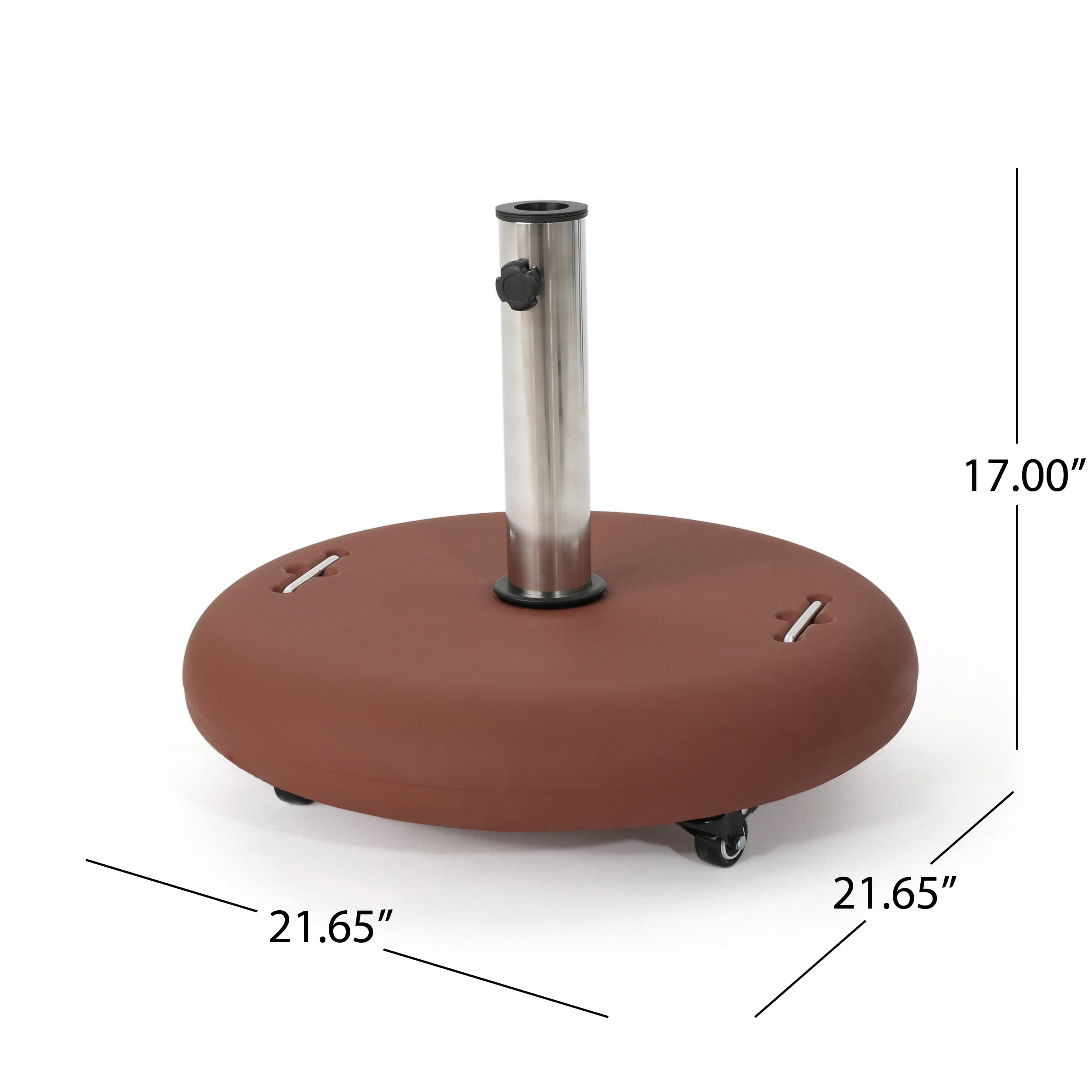 Noble House 80lb Steel Circular Stainless Steel & Concrete Umbrella Base