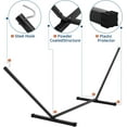 thumbnail image 3 of IdealHouse Ensemble de Hamacs Autoportants pour 2 Personnes, Lit Hamac Matelassé Robuste avec Support en Acier Enduit de Poudre, Conception à Hauteur Réglable, Équipement Extérieur Portable pour Cour Pelouse Jardin, Camping et Repos Intérieur, 3 of 6
