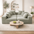 thumbnail image 2 of OUGRAZ Modern Modular Sectional Sofa, Compressed Cloud Couch with Deep Seat, Soft Upholstered Living Room Sofa, No Assembly Floor Sofa for Apartment Home-Brown, 2 of 11