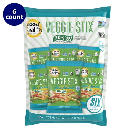 Good Health Sea Salted Veggie Stix Sack, Multipack, Gluten-Free, 1 oz, 6 Count