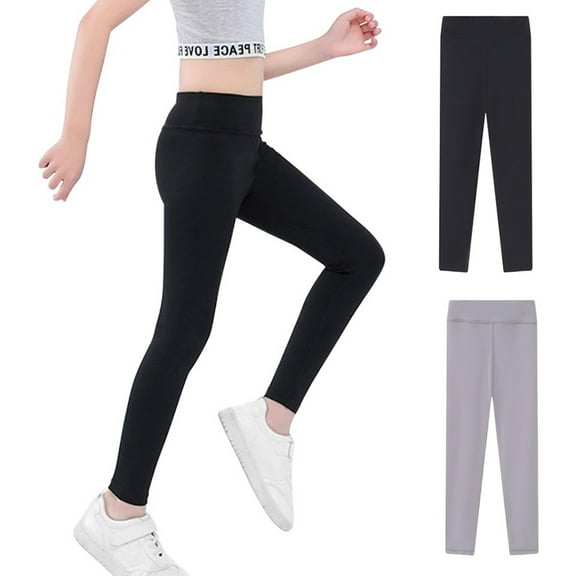 Little Big Child Girls High Waist Sports Dance Leggings Compression Tights Pants