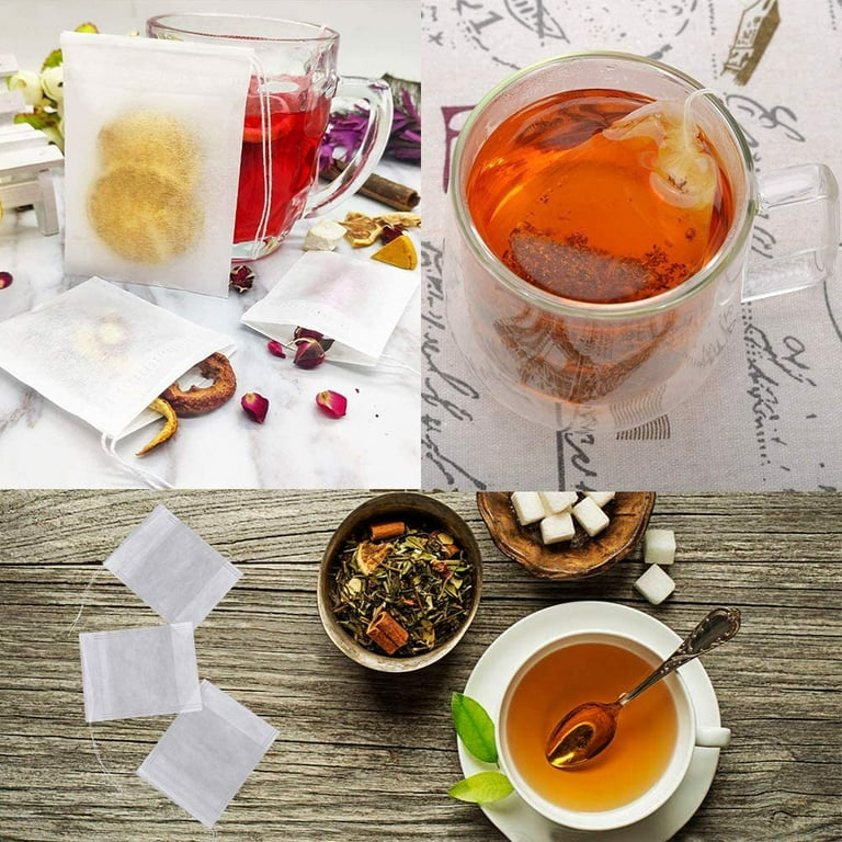 Simple, Fast, Natural Tea Bags Empty for Loose Leaf Tea, Coffee, & Spices,  100 Empty Tea Bags With Drawstring - Disposable Tea Infuser Sachets