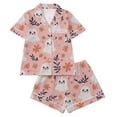 thumbnail image 4 of Ounisa Halloween Pajama Sets for Women 2 Piece Ghost Pumpkin Print Shirts and Shorts Button Down Short Sleeve Sleepwear, 4 of 9