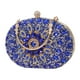 thumbnail image 4 of Bolso de mano de noche para mujer, cartera elegante con bolsillo y cuentas de diamantes de imitación. azul, 4 of 9