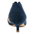 thumbnail image 2 of JOURNEE COLLECTION Womens Navy Edge Detail Cushioned Scalloped Taavi Pointed Toe Kitten Heel Slip On Dress Pumps 10 M, 2 of 4