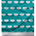 thumbnail image 3 of Soimoi Green Rayon Fabric Rope & Umbrella Fashion Printed Craft Fabric by the Yard 56 Inch Wide, 3 of 3