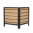 thumbnail image 6 of 2-Panel Solid Wood Privacy Fence Screen for Outdoor AC Unit, Trash Bin and Pool Equipment,Adjustable 0-180° Ventilated Design,32"W x 38"H,Weather-Resistant Garden Patio Enclosure,Black and Gold, 6 of 7