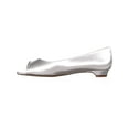 thumbnail image 3 of Womens Dyeables Kara Open-Toe Ballet Flats, White Satin, 7.5 US, 3 of 5
