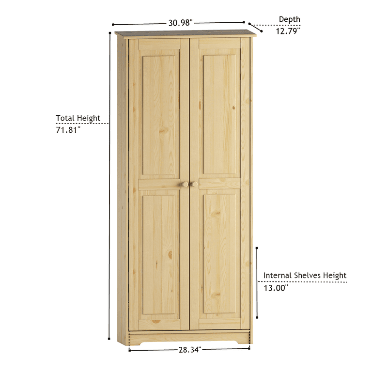 Solid Wood Unfinished Pantry Cabinet