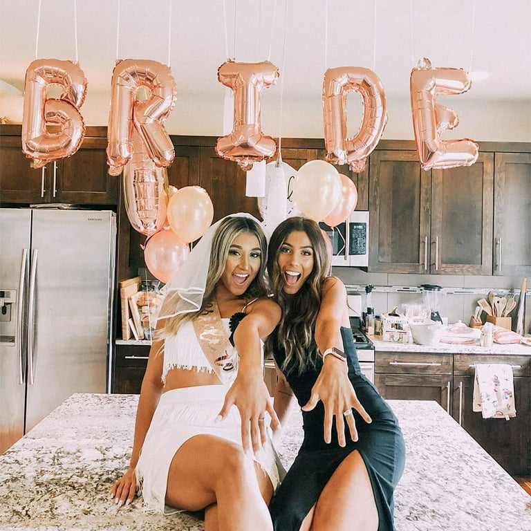 YANSION Bachelorette Party Decorations - Bridal Shower Decorations Set  Including Bride to Be Banner Balloon, Rose Gold Balloons, Confetti  Balloons