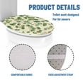 thumbnail image 5 of SEANATIVE Green Leaves Elongated Toilet Seat Cover Washable Oval Toilet Lid Covers for Bathroom Toilet Dust Cover with Elastic Band Home Accessories, 5 of 6