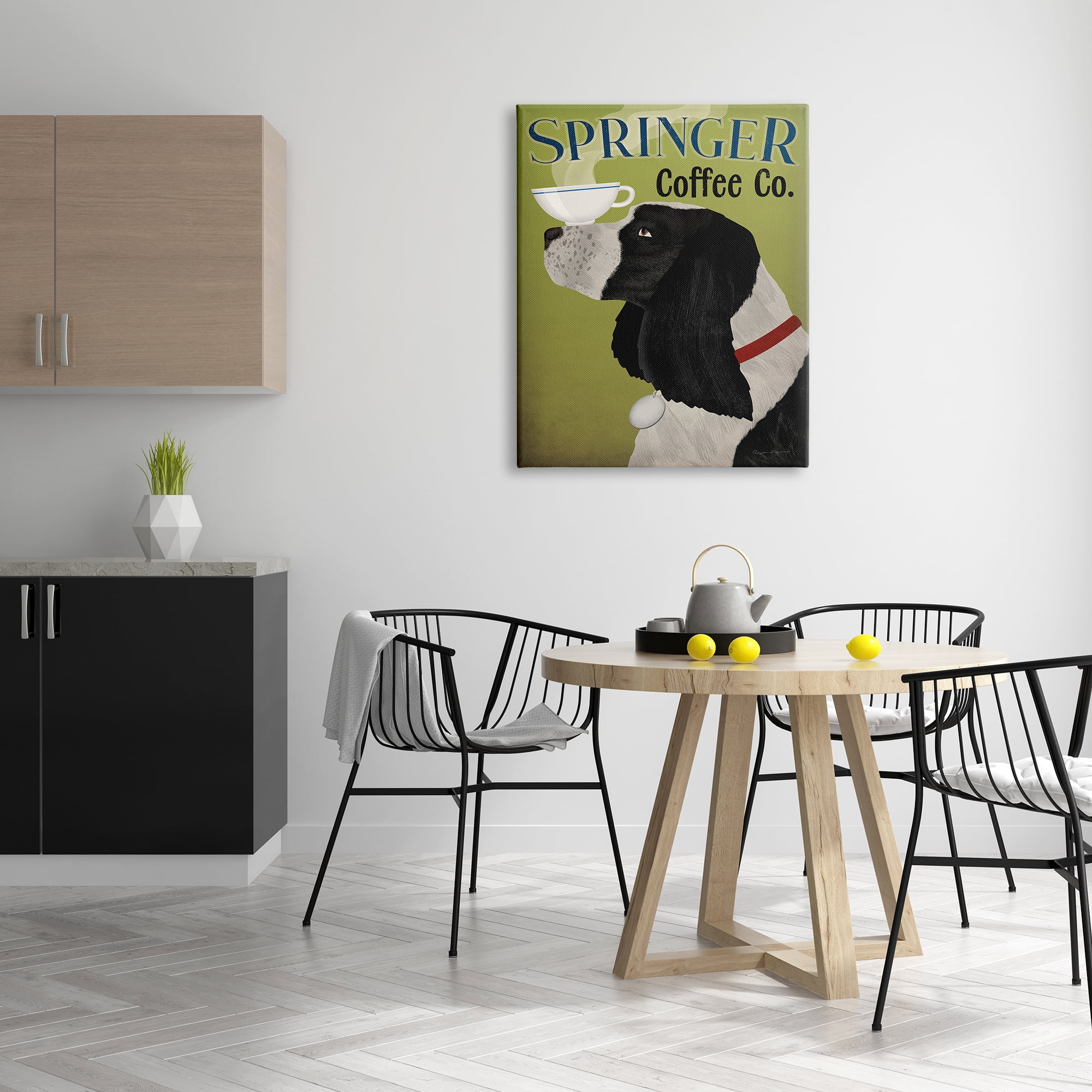 Stupell Industries Springer Coffee Advertisement Animals & Insects Painting Gallery Wrapped Canvas Print Wall Art, 30 x 40