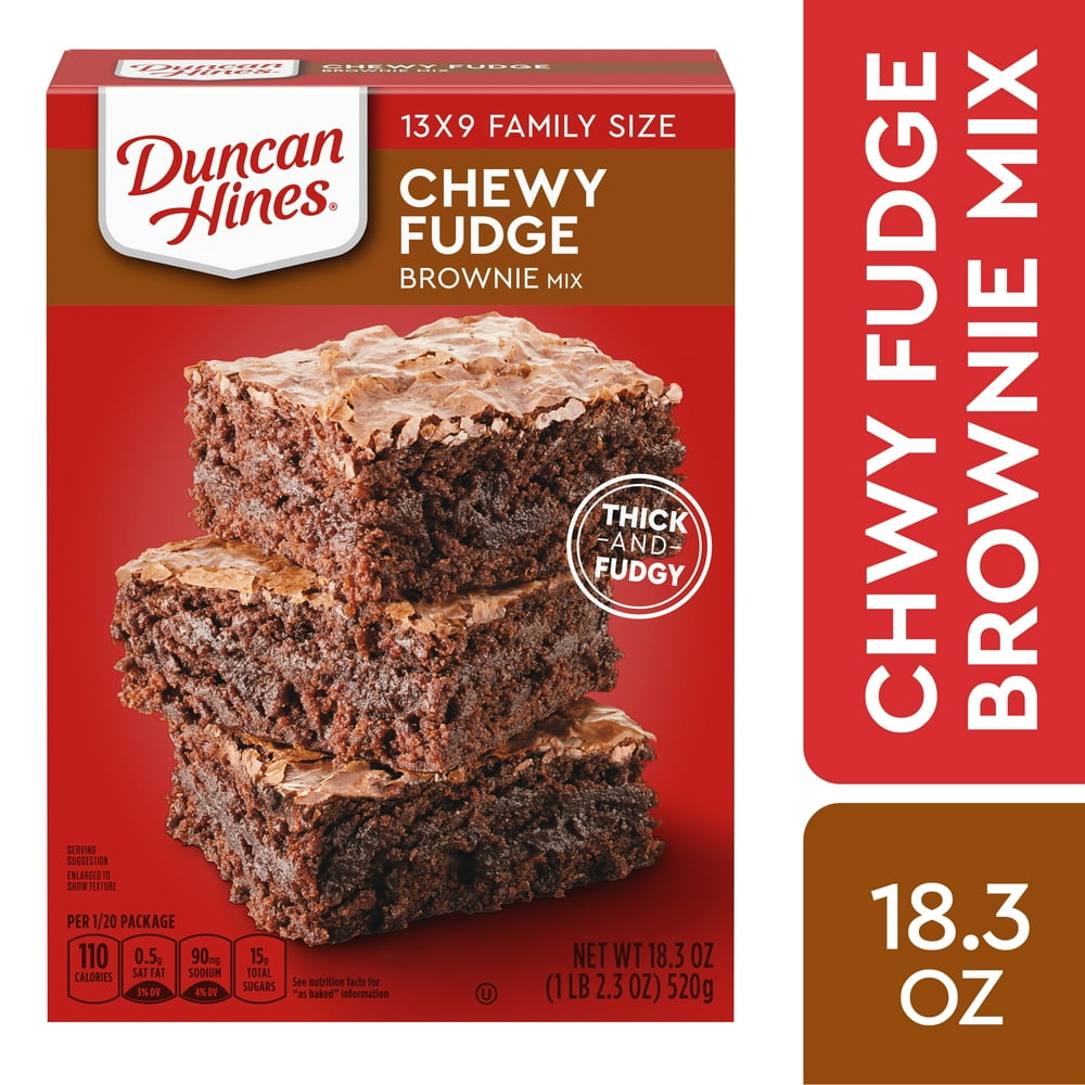 Duncan Hines Chewy Fudge Chocolate Brownie Mix, Family Size, 18.3 Oz
