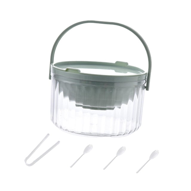 Ensaladera, frutero, recipientes para almacenar alimentos con tapa y asa, ensaladera verde