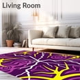 thumbnail image 2 of ODIKA 3'x5' Machine Washable Non-Slip Area Rug, Lightning Bolt Speed Thunder Storm Electric Design High Traffic Rug, Purple, 700606, 2 of 7