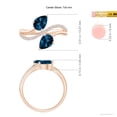 thumbnail image 5 of ANGARA Natural 1.6 ct London Blue Topaz Two-Stone Bypass Ring in 14K Rose Gold for Women (Size-7x5mm) | November Birthstone, Anniversary, Jewelry Gift for Women | Natural London Blue Topaz Ring, 5 of 10