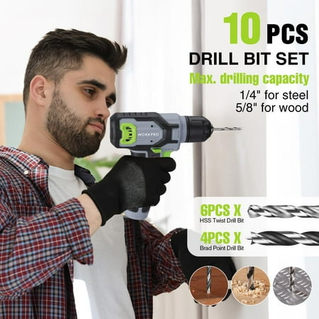 WORKPRO Cordless Power Drill Set with Stackable Tool Box, 8V Cordless Drill Driver and Bit Set, 2.0Ah Electric Cordless Screwdriver Kit with 3/8 Keyless Chuck, Portable Drill for Home Repair, DIY