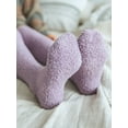 thumbnail image 6 of GustaveDesign Women's Thicken Velvet Stockings, Extra Long Over High Knee Coral Fleece Socks, Fuzzy Slipper Socks for Christmas Gifts "Purple", 6 of 10