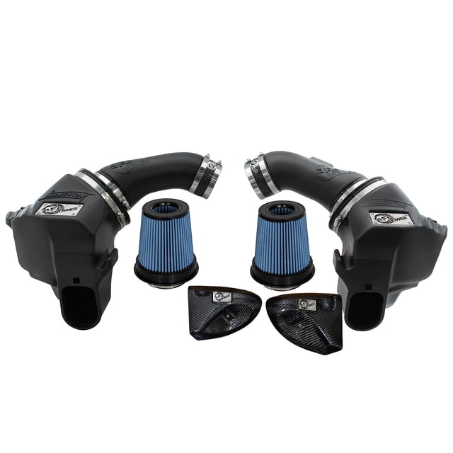 AFE/Advance Flow Engineering 52-76301 Cold Air Intake Momentum Black Plastic Tubes; White Pro Dry S Filter and Blue Pro 5R Filter; With CArbon Fiber Trimmed Air Box