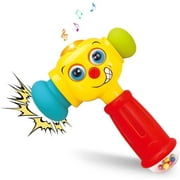 Music Hammer Baby Toys 12-18 months with rattles, luminous music baby toddler toys, suitable for 1 year old boys and girls, can be shaken and interesting expression activity toy gifts