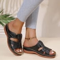 thumbnail image 2 of longantii Womens Orthopedic Sandals Slip on Non Slip Arch Support Flat Wedge Sandals Breathable Work Shoes 2026 New Soft Orthopedic Shoes Black, 2 of 4
