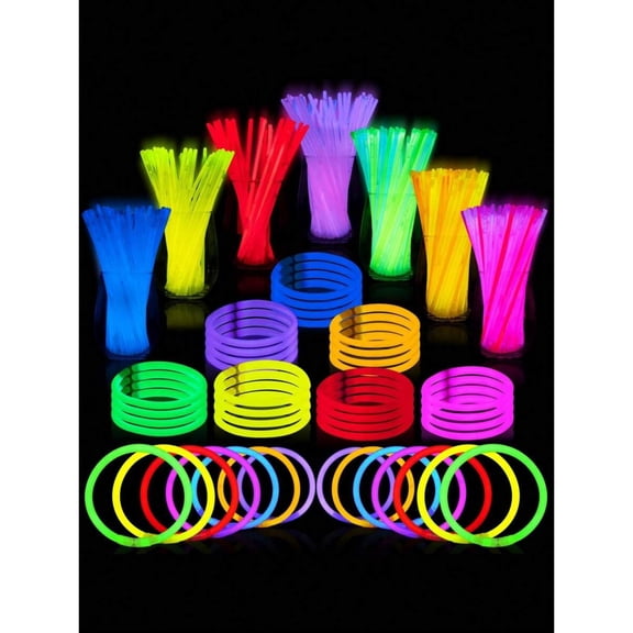 1000Pcs Glow Sticks Bulk Party Pack, 8 Inch Glow In The Dark Sticks, Glow In The Dark Neon, Glow Necklaces And Bracelets With Connectors