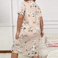 thumbnail image 5 of Sakmal Plus Size Womens Moo Moo Nightgown Short Sleeve Loungewear Comfy Floral Crew Neck Nightgown for Women 2XL, 5 of 5