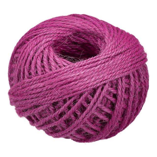 Unique Bargains 164 Feet 2mm Jute Twine, Jute Rope, Jute String Cords Fuchsia