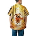 thumbnail image 5 of Welcome Fall Dachshund Strolling Through the Autumn Maple Forest Hawaiian Shirt Breathable Summer Unisex Merch Wiener Dog Lover Gifts Idea - 12012, 5 of 6